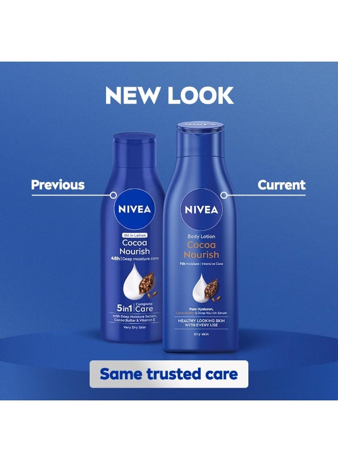 NIVEA Cocoa Nourish200ml | 72 H Moisturization | With Cocoa Butter  | Non Greasy & Healthy Looking Skin |For Very Dry Skin - Image 4